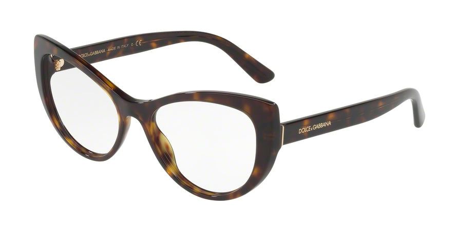 DOLCE & GABBANA DG3285 Cat Eye Eyeglasses  502-HAVANA 54-17-140 - Color Map havana