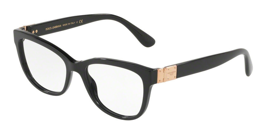 DOLCE & GABBANA DG3290 Butterfly Eyeglasses  501-BLACK 52-17-140 - Color Map black