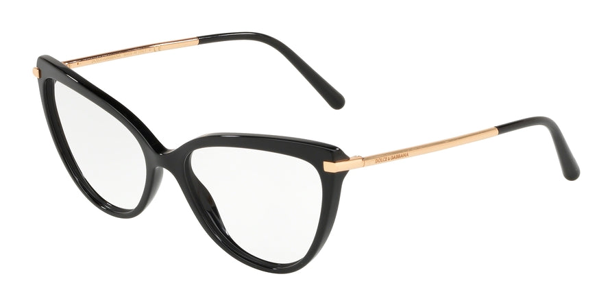 DOLCE & GABBANA DG3295 Cat Eye Eyeglasses  501-BLACK 55-16-140 - Color Map black