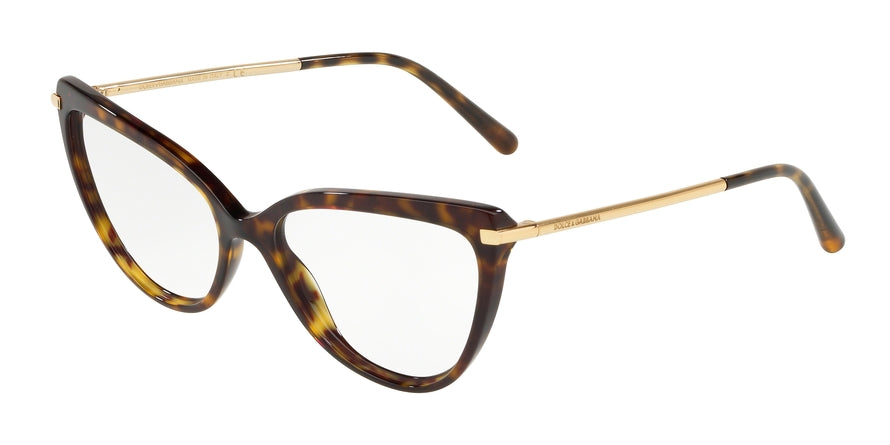 DOLCE & GABBANA DG3295 Cat Eye Eyeglasses  502-HAVANA 55-16-140 - Color Map havana