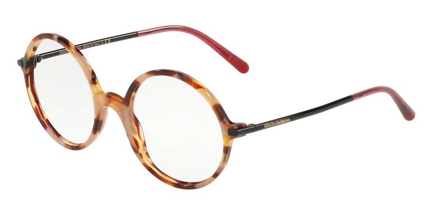 DOLCE & GABBANA DG3296 Round Eyeglasses  3192-HAVANA PEARL BROWN 52-20-140 - Color Map brown