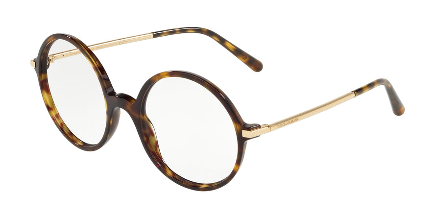 DOLCE & GABBANA DG3296 Round Eyeglasses  502-HAVANA 52-20-140 - Color Map havana