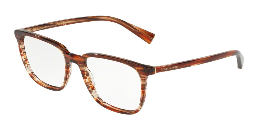 DOLCE & GABBANA DG3298F Square Eyeglasses  3189-STRIPED ORANGE 53-18-145 - Color Map multicolor