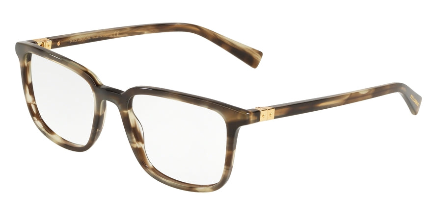 DOLCE & GABBANA DG3304 Square Eyeglasses  3200-STRIPED TOBACCO 54-19-145 - Color Map multicolor