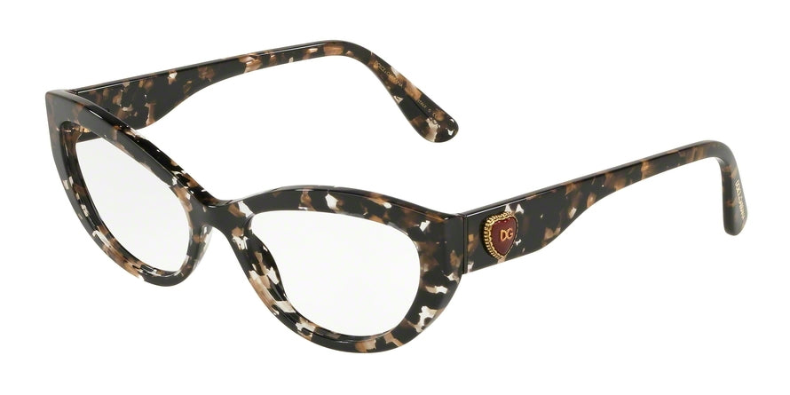 DOLCE & GABBANA DG3306F Cat Eye Eyeglasses  911-CUBE BLACK/GOLD 54-17-145 - Color Map black