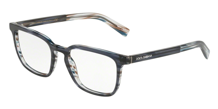 DOLCE & GABBANA DG3307 Square Eyeglasses  3196-TRANSPARENT BLUE/STRIPED BLUE 53-19-145 - Color Map black
