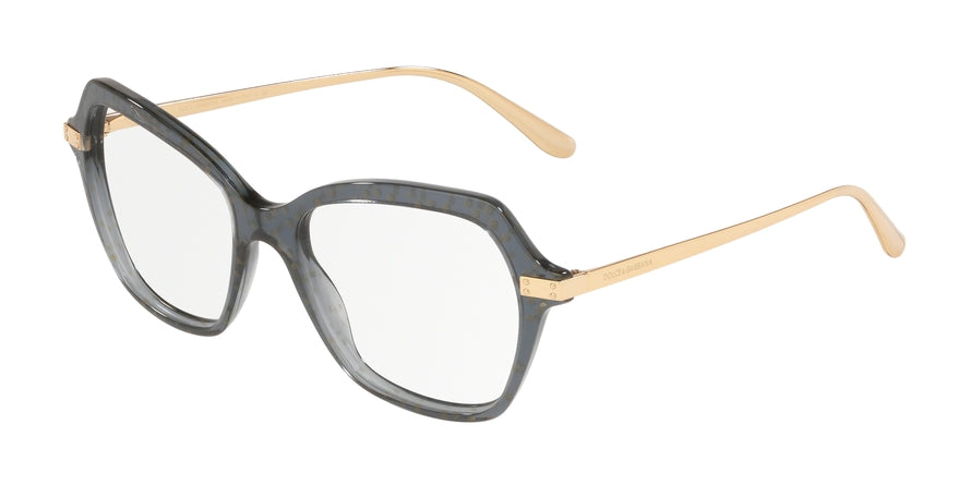 DOLCE & GABBANA DG3311 Butterfly Eyeglasses  3210-TRANSPARENT BLACK POIS GOLD 53-17-140 - Color Map black