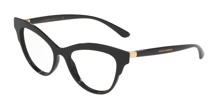 DOLCE & GABBANA DG3313 Butterfly Eyeglasses  501-BLACK 52-17-140 - Color Map black