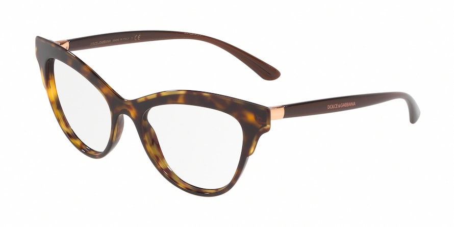 DOLCE & GABBANA DG3313 Butterfly Eyeglasses  502-HAVANA 54-17-140 - Color Map havana