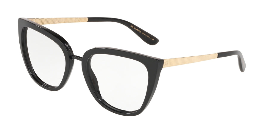 DOLCE & GABBANA DG3314F Butterfly Eyeglasses  501-BLACK 55-19-140 - Color Map black