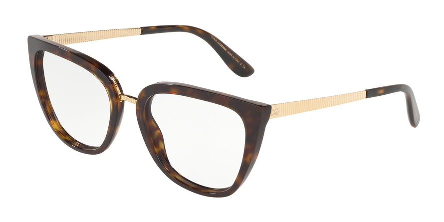 DOLCE & GABBANA DG3314F Butterfly Eyeglasses  502-HAVANA 55-19-140 - Color Map havana