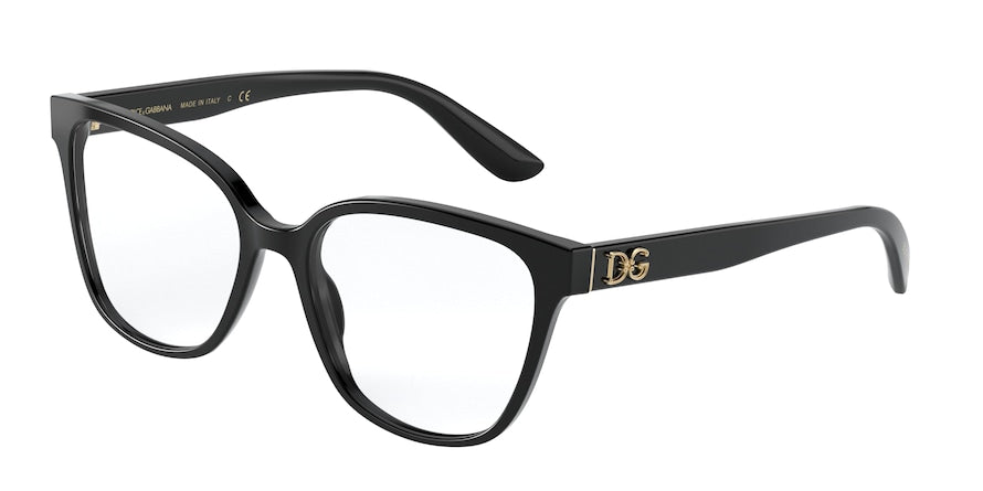 DOLCE & GABBANA DG3321F Square Eyeglasses  501-BLACK 54-17-140 - Color Map black