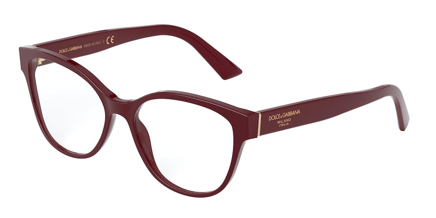 DOLCE & GABBANA DG3322F Butterfly Eyeglasses  3091-BORDEAUX 54-16-145 - Color Map bordeaux