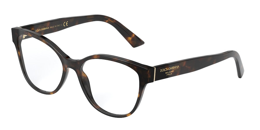 DOLCE & GABBANA DG3322F Butterfly Eyeglasses  502-HAVANA 54-16-145 - Color Map havana