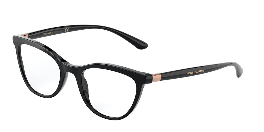 DOLCE & GABBANA DG3324F Butterfly Eyeglasses  501-BLACK 52-19-140 - Color Map black