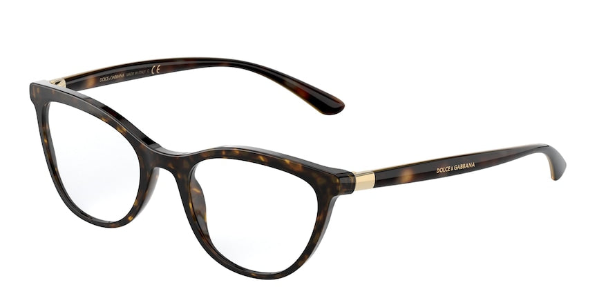 DOLCE & GABBANA DG3324F Butterfly Eyeglasses  502-HAVANA 52-19-140 - Color Map havana