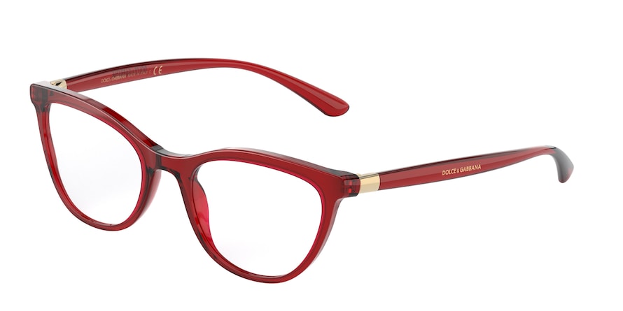 DOLCE & GABBANA DG3324 Butterfly Eyeglasses  550-TRANSPARENT RED 52-19-140 - Color Map red