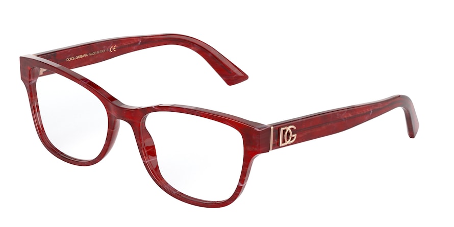 DOLCE & GABBANA DG3326F Rectangle Eyeglasses  3252-BORDEAUX MARBLE 54-17-140 - Color Map bordeaux