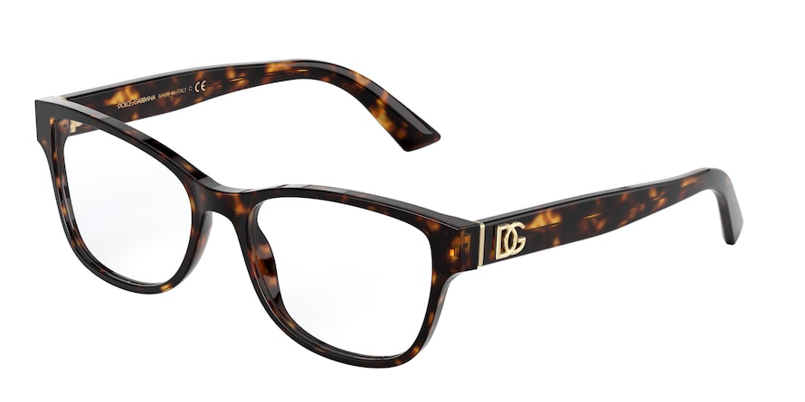 DOLCE & GABBANA DG3326F Rectangle Eyeglasses  502-HAVANA 54-17-140 - Color Map havana