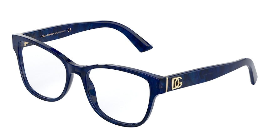 DOLCE & GABBANA DG3326 Rectangle Eyeglasses  3253-BLUE MARBLE 54-17-140 - Color Map blue
