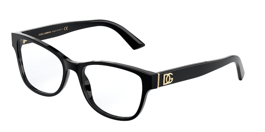 DOLCE & GABBANA DG3326 Rectangle Eyeglasses  501-BLACK 54-17-140 - Color Map black