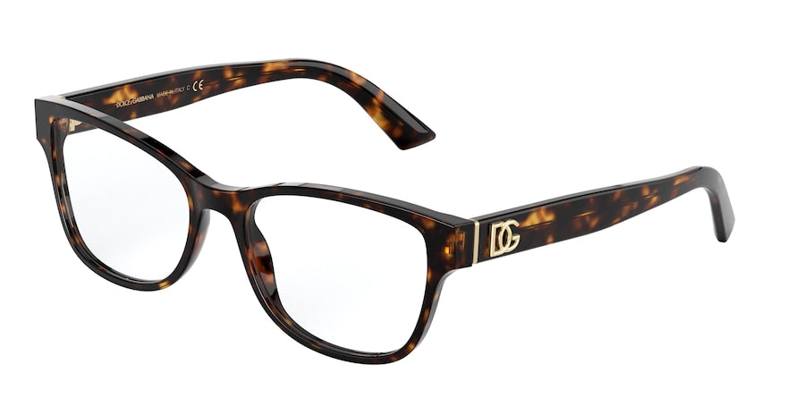 DOLCE & GABBANA DG3326 Rectangle Eyeglasses  502-HAVANA 54-17-140 - Color Map havana