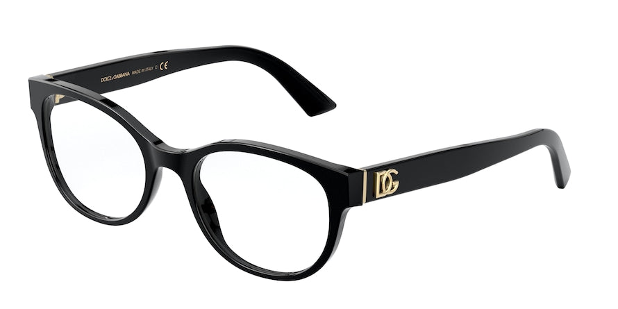 DOLCE & GABBANA DG3327F Phantos Eyeglasses  501-BLACK 52-19-140 - Color Map black