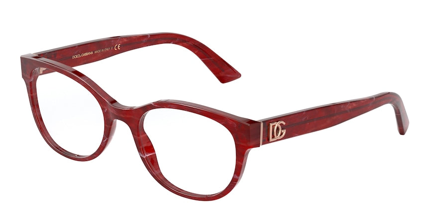 DOLCE & GABBANA DG3327 Phantos Eyeglasses  3252-BORDEAUX MARBLE 52-19-140 - Color Map bordeaux