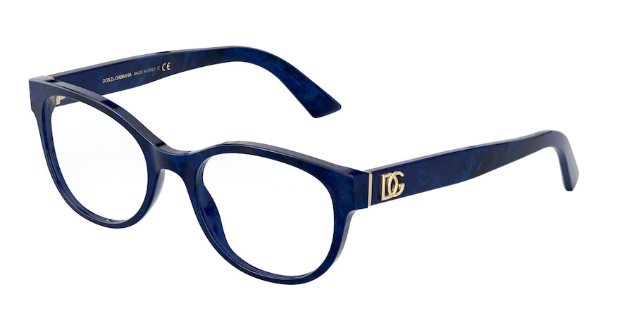 DOLCE & GABBANA DG3327 Phantos Eyeglasses  3253-BLUE MARBLE 52-19-140 - Color Map blue