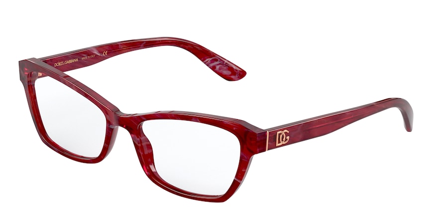 DOLCE & GABBANA DG3328F Rectangle Eyeglasses  3252-BORDEAUX MARBLE 55-17-140 - Color Map bordeaux