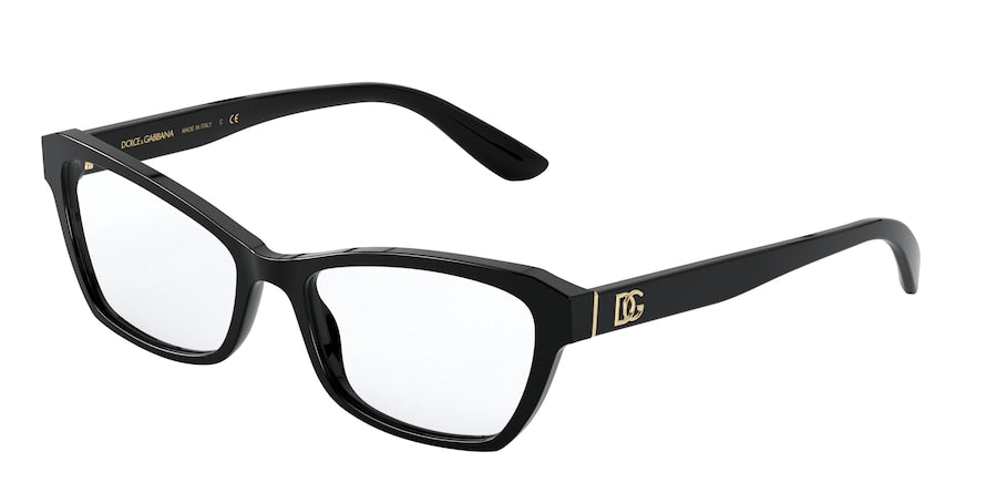 DOLCE & GABBANA DG3328F Rectangle Eyeglasses  501-BLACK 55-17-140 - Color Map black
