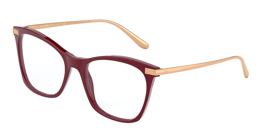 DOLCE & GABBANA DG3331 Square Eyeglasses  3091-BORDEAUX 54-18-140 - Color Map bordeaux