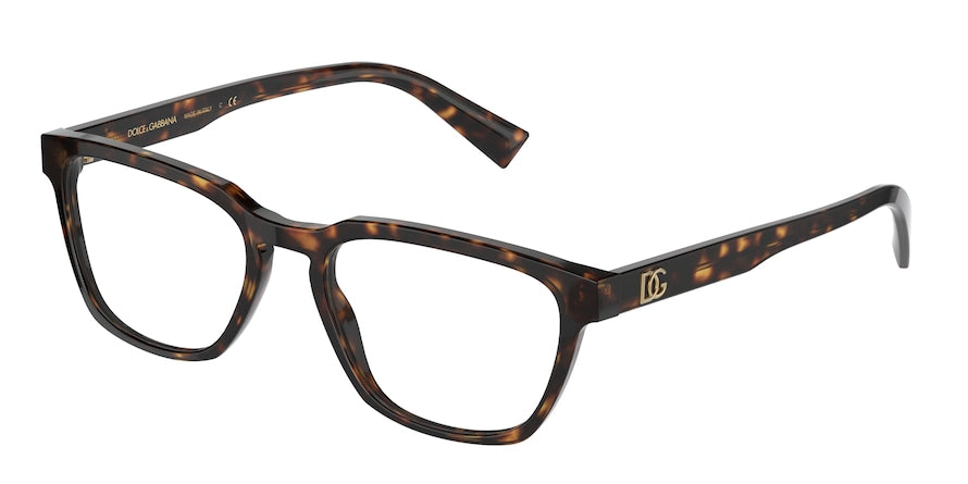 DOLCE & GABBANA DG3333F Rectangle Eyeglasses  502-HAVANA 54-19-145 - Color Map havana