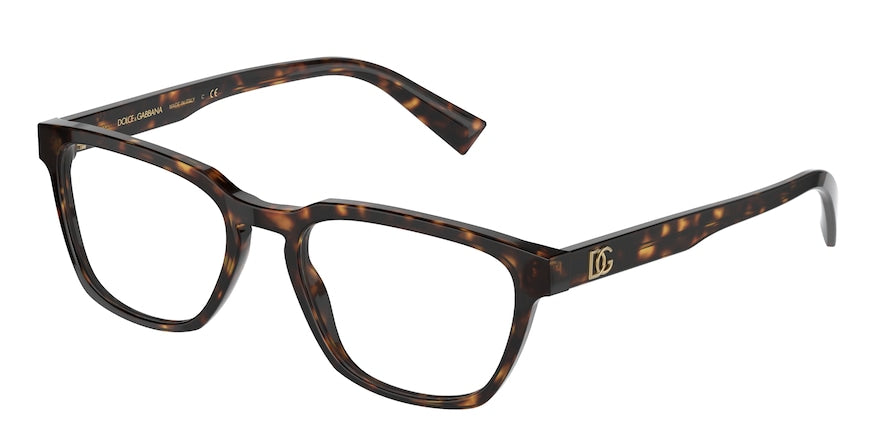 DOLCE & GABBANA DG3333 Rectangle Eyeglasses  502-HAVANA 54-19-145 - Color Map havana