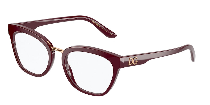 DOLCE & GABBANA DG3335 Cat Eye Eyeglasses  3091-BORDEAUX 54-19-145 - Color Map bordeaux