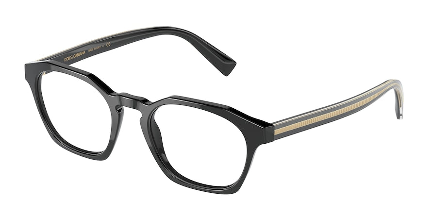 DOLCE & GABBANA DG3336 Irregular Eyeglasses  501-BLACK 51-20-145 - Color Map black