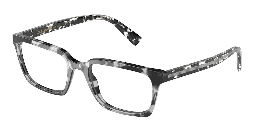 DOLCE & GABBANA DG3337F Rectangle Eyeglasses  3172-GREY HAVANA 55-19-145 - Color Map havana