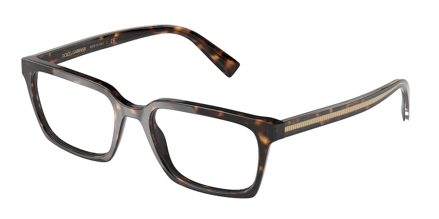 DOLCE & GABBANA DG3337F Rectangle Eyeglasses  502-HAVANA 55-19-145 - Color Map havana