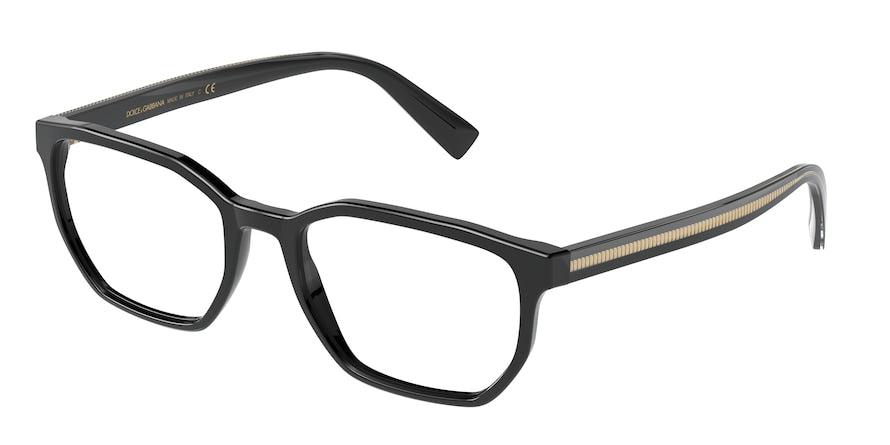 DOLCE & GABBANA DG3338F Irregular Eyeglasses  501-BLACK 56-19-145 - Color Map black