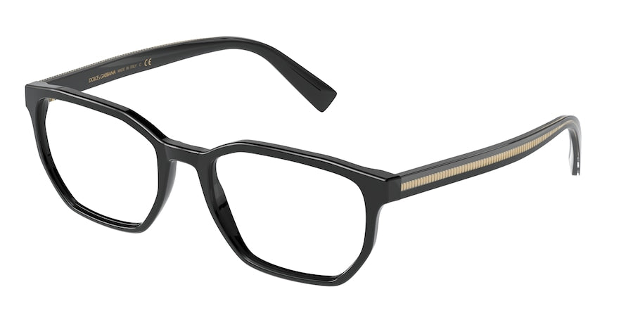 DOLCE & GABBANA DG3338 Irregular Eyeglasses  501-BLACK 56-19-145 - Color Map black