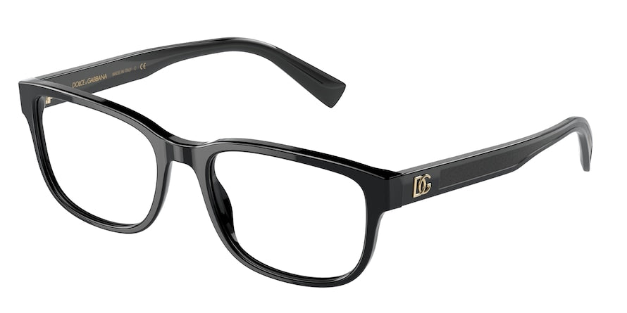 DOLCE & GABBANA DG3341F Rectangle Eyeglasses  501-BLACK 56-19-150 - Color Map black