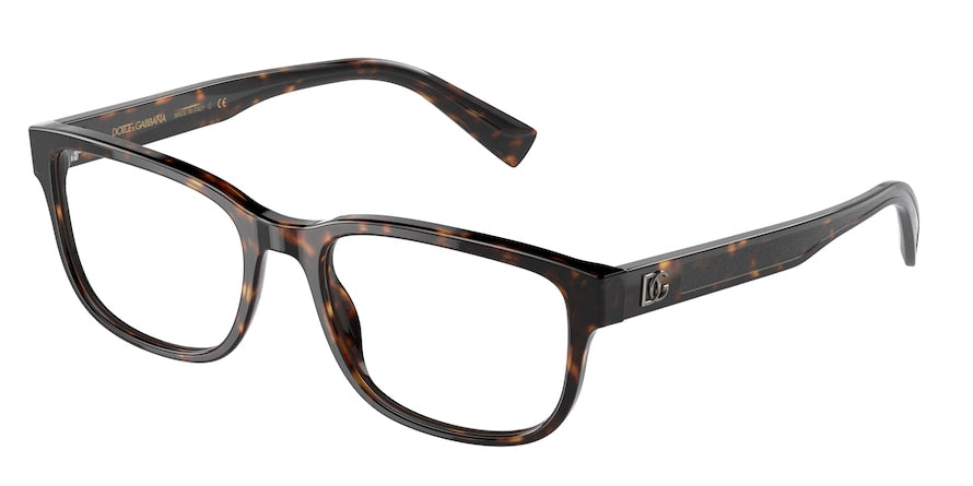 DOLCE & GABBANA DG3341F Rectangle Eyeglasses  502-HAVANA 56-19-150 - Color Map havana