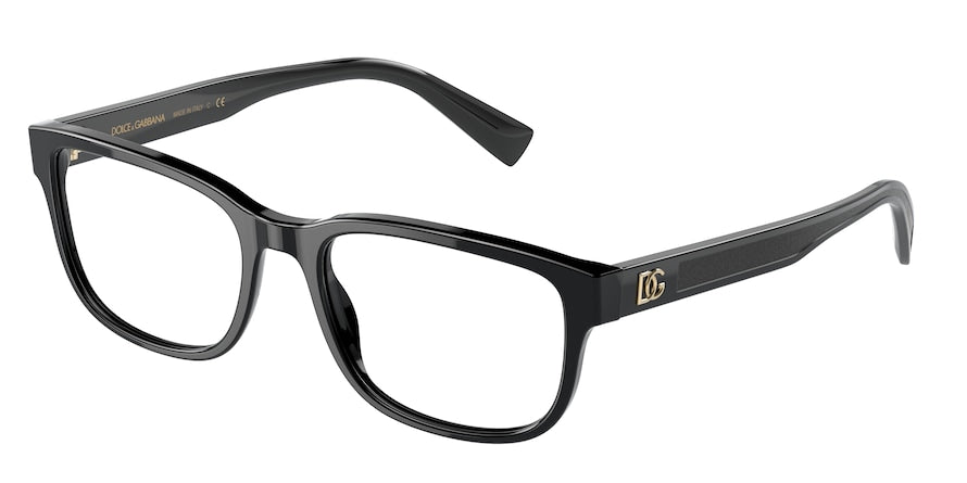 DOLCE & GABBANA DG3341 Rectangle Eyeglasses  501-BLACK 56-19-150 - Color Map black