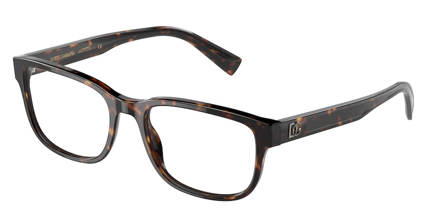 DOLCE & GABBANA DG3341 Rectangle Eyeglasses  502-HAVANA 56-19-150 - Color Map havana