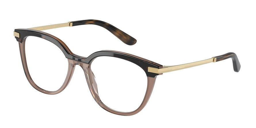 DOLCE & GABBANA DG3346F Phantos Eyeglasses  3256-HAVANA /TRANSPARENT BROWN 52-18-140 - Color Map havana