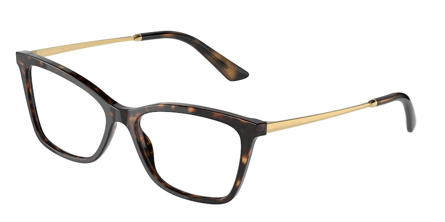 DOLCE & GABBANA DG3347F Rectangle Eyeglasses  502-HAVANA 56-16-145 - Color Map havana