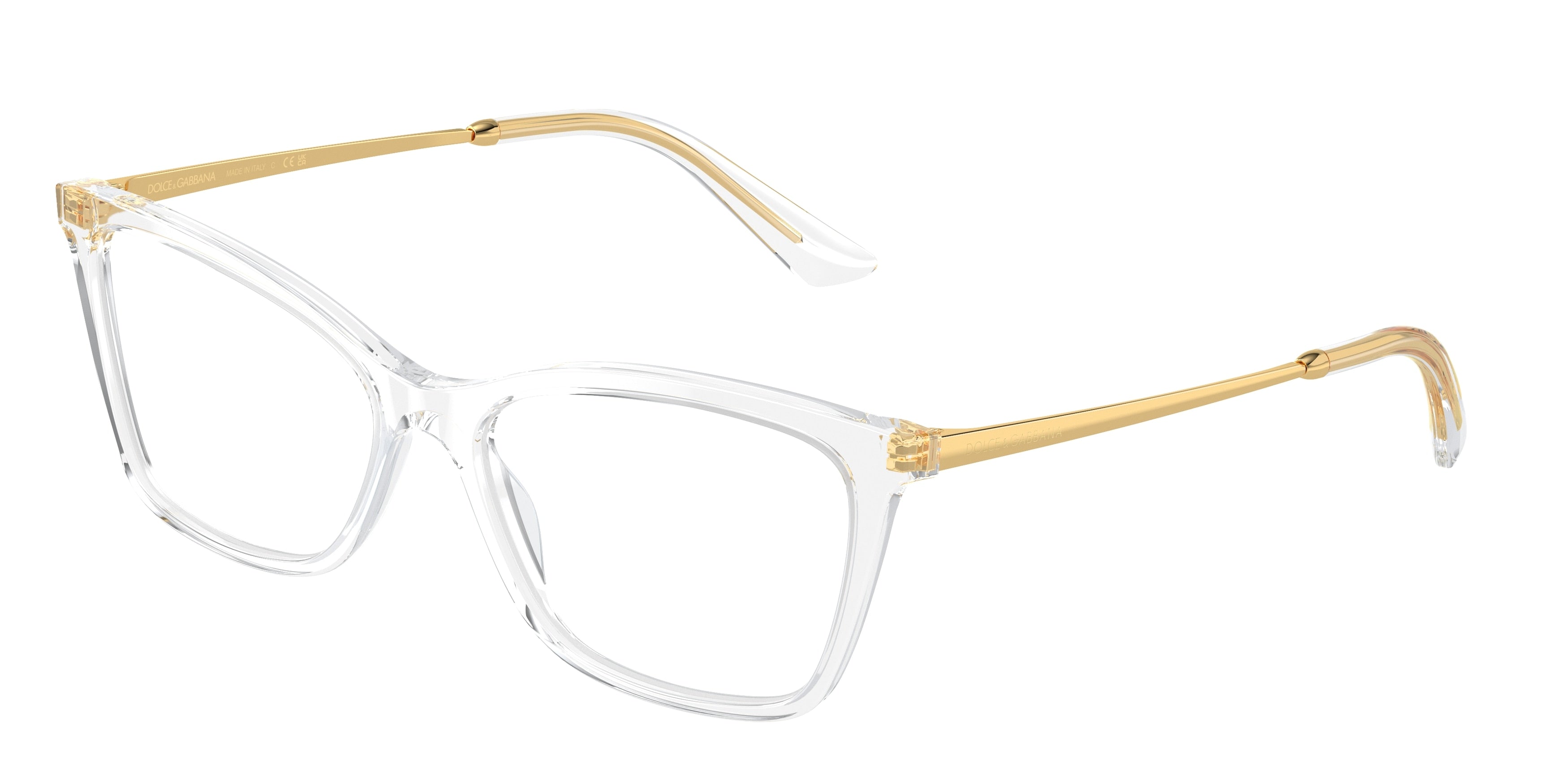 DOLCE & GABBANA DG3347 Rectangle Eyeglasses  3133-Crystal 54-145-16 - Color Map White