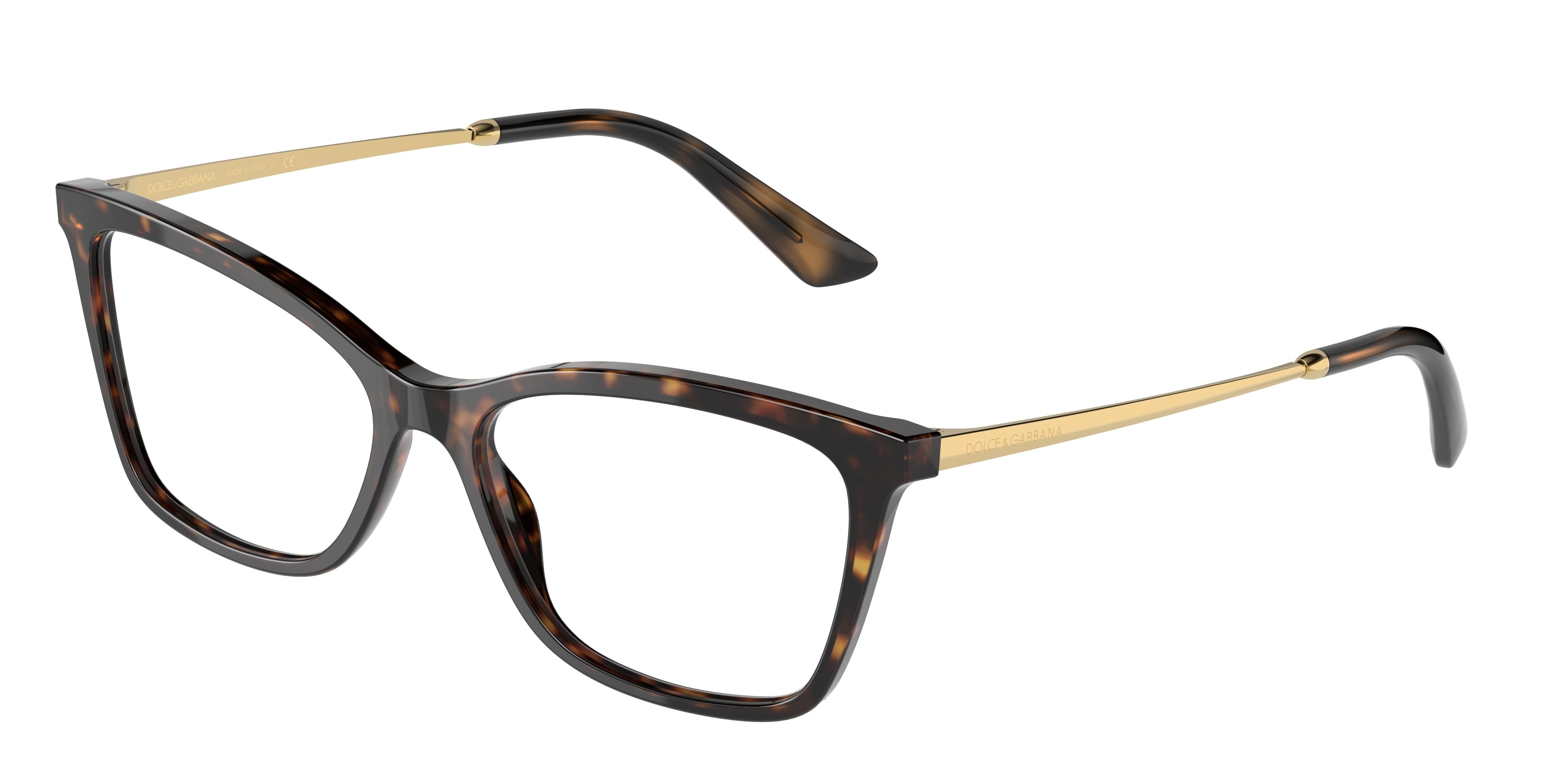 DOLCE & GABBANA DG3347 Rectangle Eyeglasses  502-Havana 56-145-16 - Color Map Tortoise