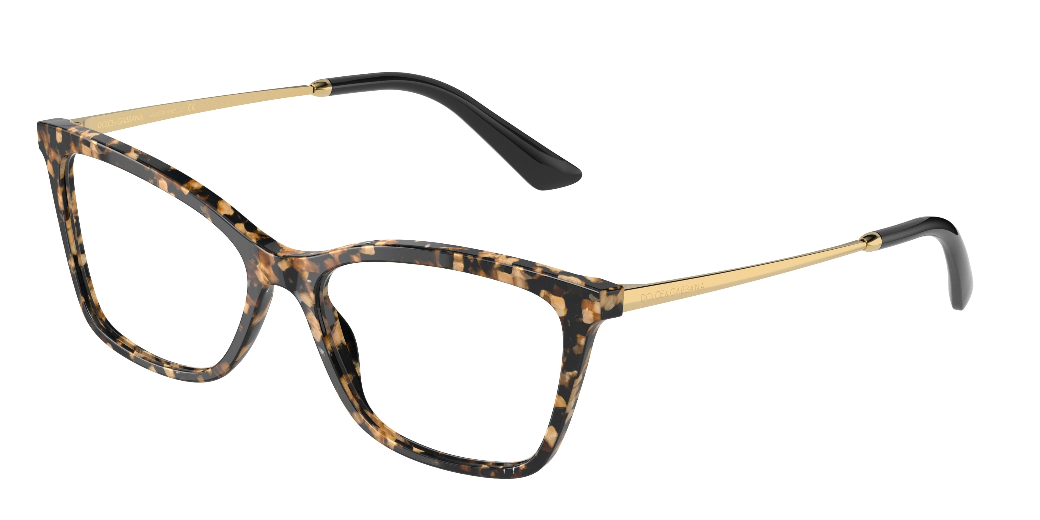 DOLCE & GABBANA DG3347 Rectangle Eyeglasses  911-Cube Black/Gold 56-145-16 - Color Map Black
