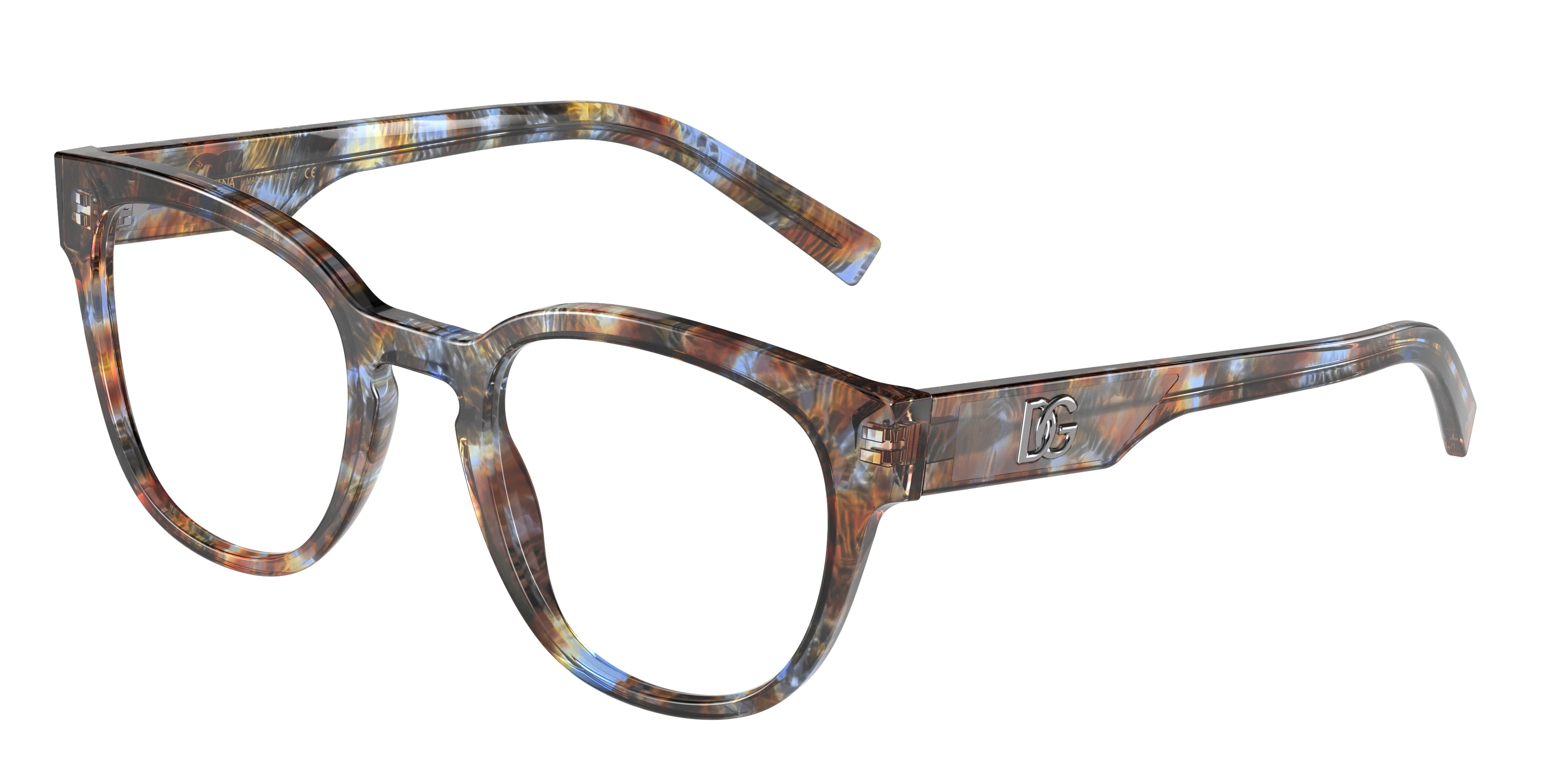 DOLCE & GABBANA DG3350 Phantos Eyeglasses  3357-Blue Havana 51-145-22 - Color Map Blue